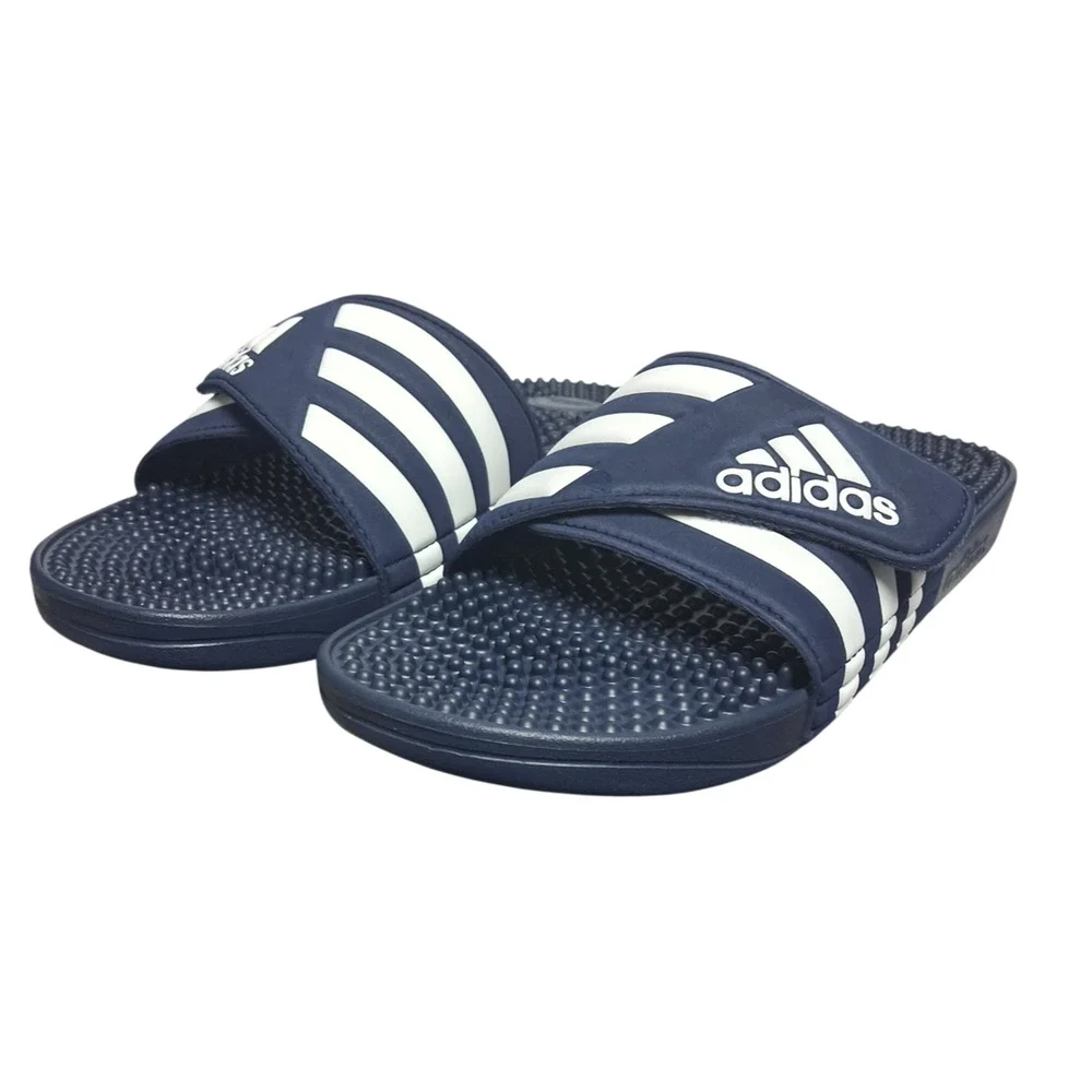 Adidas Adissage Massage Slides Blue White Mens 12 Womens 13 Sandals F35579 Sport